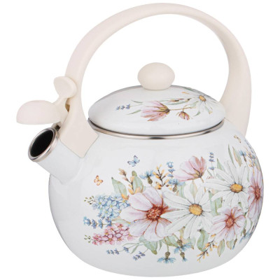 Чайник эмалированный со свистком, серия "ДВОРЦОВЫЙ ПАРК"2,2л, индукционное дно AGNESS 934-434-1