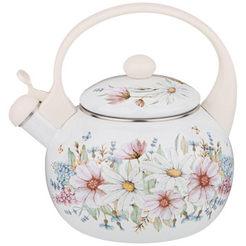 Чайник эмалированный со свистком, серия "ДВОРЦОВЫЙ ПАРК"2,2л, индукционное дно AGNESS 934-434