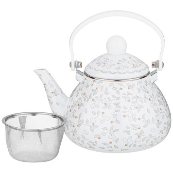 Чайник эмалированный со съемным фильтром из нжс, серия "ВИВЬЕН" 1,3 л AGNESS 934-435