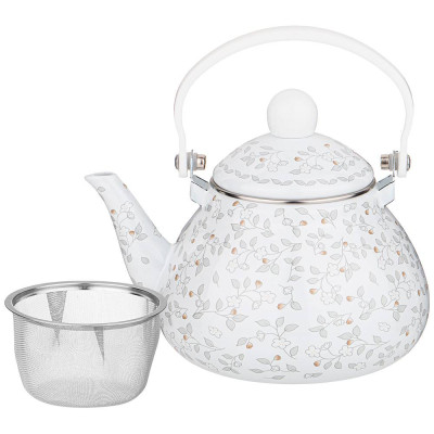 Чайник эмалированный со съемным фильтром из нжс, серия "ВИВЬЕН" 1,3 л AGNESS 934-435
