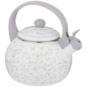 Чайник эмалированный со свистком, серия "ВИВЬЕН" 2,2л, индукционное дно AGNESS 934-439-2