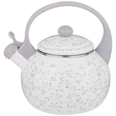 Чайник эмалированный со свистком, серия "ВИВЬЕН" 2,2л, индукционное дно AGNESS 934-439