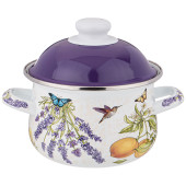 Кастрюля эмалированная с эмал.крышкой серия "ПРОВАНС ЛИМОНЫ"1.5 л, 16*10 см AGNESS 934-545