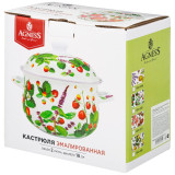 Кастрюля эмалированная с эмал.крышкой серия "ПРОВАНС ЛИМОНЫ" 2.0 л, 18*11 см AGNESS 934-546