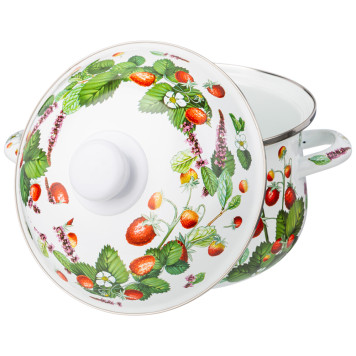 Кастрюля эмалированная с эмал.крышкой серия "ФРУКТОВАЯ КОРЗИНА", 2.8 л, 20*12 см AGNESS 934-562-1