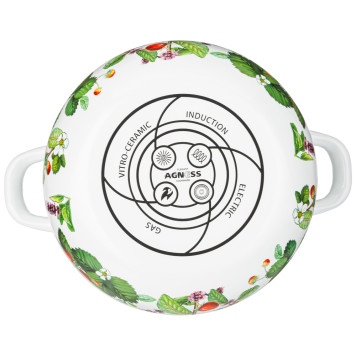 Кастрюля эмалированная с эмал.крышкой серия "ФРУКТОВАЯ КОРЗИНА", 2.8 л, 20*12 см AGNESS 934-562-2