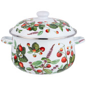 Кастрюля эмалированная с эмал.крышкой серия "ФРУКТОВАЯ КОРЗИНА", 5.0 л, 24*14 см AGNESS 934-564