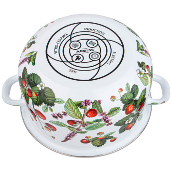 Кастрюля эмалированная с эмал.крышкой серия "ФРУКТОВАЯ КОРЗИНА", 5.0 л, 24*14 см AGNESS 934-564-2