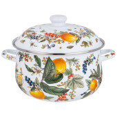 Кастрюля эмалированная с эмал.крышкой серия "ФРУКТОВАЯ КОРЗИНА", 5.0 л, 24*14 см AGNESS 934-584