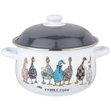 Кастрюля эмалированная с эмал.крышкой серия "FAMILY FARM", 3.6 л, 22*13 см AGNESS 934-623