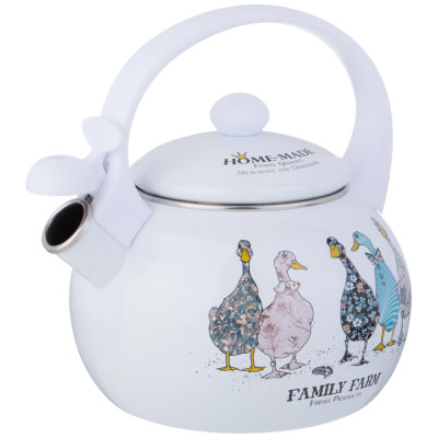 Чайник эмалированный со свистком серия "FAMILY FARM", 2,2л, индукционное дно AGNESS 934-628-1