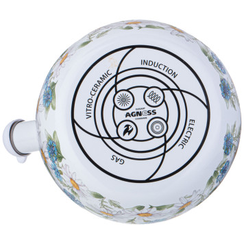 Чайник эмалированный со свистком серия "SENTIMENT", 2,2л, индукционное дно AGNESS 934-638-2