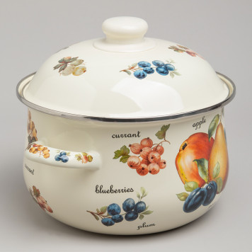 Набор кастрюль эмалированных серия "ФРУКТЫ", 4пр. 1,5л и 2,8л, 16х10см, 20х12см AGNESS 934-703-4