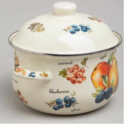 Набор кастрюль эмалированных серия "ФРУКТЫ", 4пр. 1,5л и 2,8л, 16х10см, 20х12см AGNESS 934-703-4