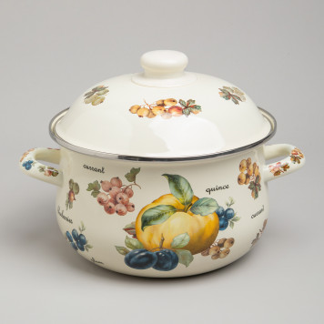 Набор кастрюль эмалированных серия "ФРУКТЫ", 4пр. 1,5л и 2,8л, 16х10см, 20х12см AGNESS 934-703-5