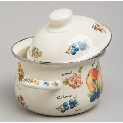 Набор кастрюль эмалированных серия "ФРУКТЫ", 4пр. 1,5л и 2,8л, 16х10см, 20х12см AGNESS 934-703-7