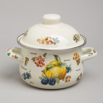 Набор кастрюль эмалированных серия "ФРУКТЫ", 4пр. 1,5л и 2,8л, 16х10см, 20х12см AGNESS 934-703-8