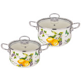 Набор кастрюль эмалированных серия "СЕКРЕТНЫЕ ИНГРЕДИЕНТЫ, 4пр. 2,0л и 2,8л, 18х11см, 20х12см AGNESS 934-712
