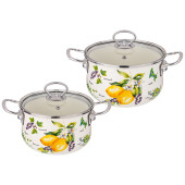Набор кастрюль эмалированных серия "СЕКРЕТНЫЕ ИНГРЕДИЕНТЫ, 4пр. 2,0л и 2,8л, 18х11см, 20х12см AGNESS 934-712