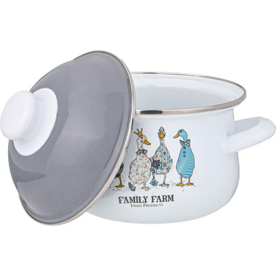 Набор кастрюль эмалированных серия "FAMILY FARM", 4пр. 1,5л и 2,8л, 16х10см, 20х12см AGNESS 934-718-2