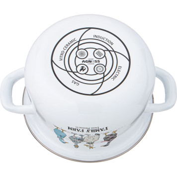 Набор кастрюль эмалированных серия "FAMILY FARM", 4пр. 1,5л и 2,8л, 16х10см, 20х12см AGNESS 934-718-3