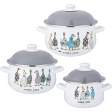 Набор кастрюль эмалированных серия "FAMILY FARM", 6пр. 1,5/2,8/3,6л, 16х10/20х12/22х13см AGNESS 934-720