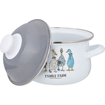 Набор кастрюль эмалированных серия "FAMILY FARM", 6пр. 1,5/2,8/3,6л, 16х10/20х12/22х13см AGNESS 934-720-2