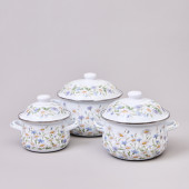 Набор кастрюль эмалированных серия "SENTIMENT", 6пр. 1,5/2,8/3,6л, 16х10/20х12/22х13см AGNESS 934-721