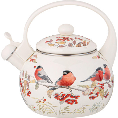 Чайник эмалированный со свистком серия "СНЕГИРИ", 2,2л, индукционное дно AGNESS 934-735