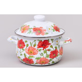 Кастрюля эмалированная с эмал.крышкой серия "МАКИ", 2.0 л, 18*11 см AGNESS 934-741