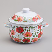 Кастрюля эмалированная с эмал.крышкой серия "МАКИ", 2.8 л, 20*12 см AGNESS 934-742