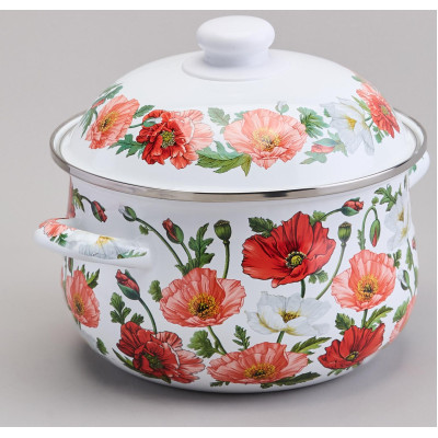 Кастрюля эмалированная с эмал.крышкой серия "МАКИ", 2.8 л, 20*12 см AGNESS 934-742-1