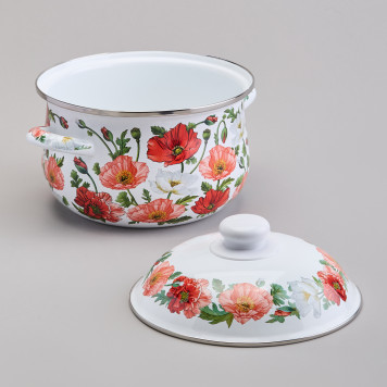 Кастрюля эмалированная с эмал.крышкой серия "МАКИ", 2.8 л, 20*12 см AGNESS 934-742-3