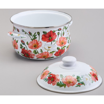 Кастрюля эмалированная с эмал.крышкой серия "МАКИ", 2.8 л, 20*12 см AGNESS 934-742-3