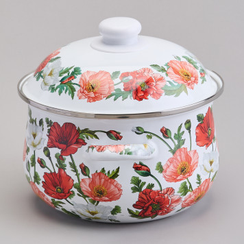 Кастрюля эмалированная с эмал.крышкой серия "МАКИ", 2.8 л, 20*12 см AGNESS 934-742-4