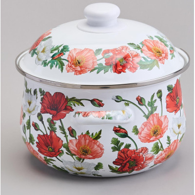 Кастрюля эмалированная с эмал.крышкой серия "МАКИ", 2.8 л, 20*12 см AGNESS 934-742-4