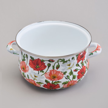 Кастрюля эмалированная с эмал.крышкой серия "МАКИ", 2.8 л, 20*12 см AGNESS 934-742-5