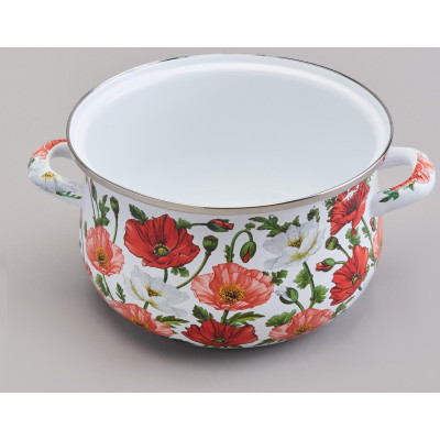 Кастрюля эмалированная с эмал.крышкой серия "МАКИ", 2.8 л, 20*12 см AGNESS 934-742-5