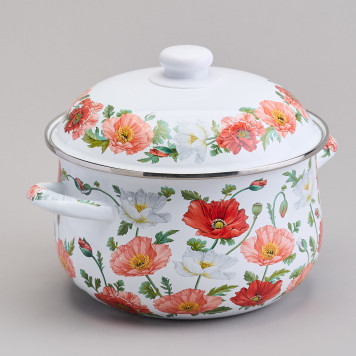 Кастрюля эмалированная с эмал.крышкой серия "МАКИ", 3.6 л, 22*13 см AGNESS 934-743-1