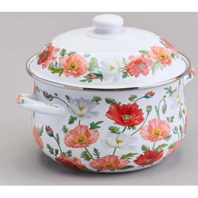 Кастрюля эмалированная с эмал.крышкой серия "МАКИ", 3.6 л, 22*13 см AGNESS 934-743-1