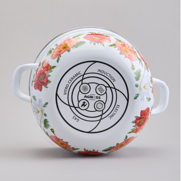 Кастрюля эмалированная с эмал.крышкой серия "МАКИ", 3.6 л, 22*13 см AGNESS 934-743-2