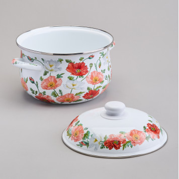 Кастрюля эмалированная с эмал.крышкой серия "МАКИ", 3.6 л, 22*13 см AGNESS 934-743-3