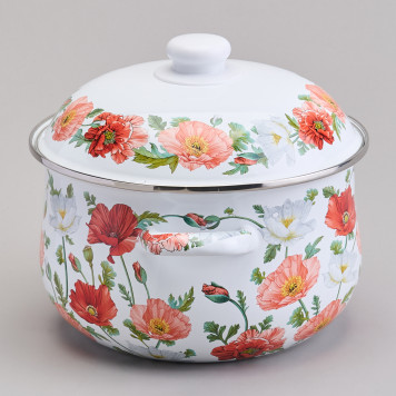 Кастрюля эмалированная с эмал.крышкой серия "МАКИ", 3.6 л, 22*13 см AGNESS 934-743-4