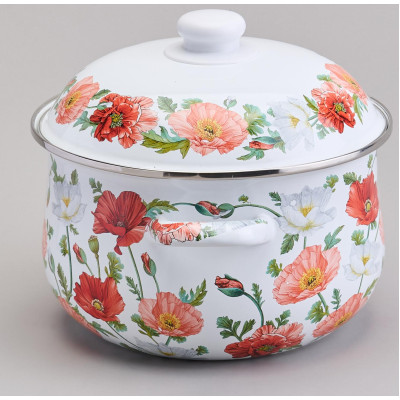 Кастрюля эмалированная с эмал.крышкой серия "МАКИ", 3.6 л, 22*13 см AGNESS 934-743-4