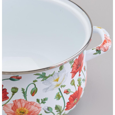 Кастрюля эмалированная с эмал.крышкой серия "МАКИ", 3.6 л, 22*13 см AGNESS 934-743-5