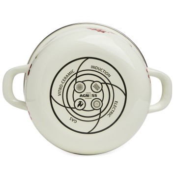 Кастрюля эмалированная с эмал.крышкой серия "СНЕГИРИ", 2.0 л, 18*11 см AGNESS 934-746-1