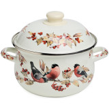 Кастрюля эмалированная с эмал.крышкой серия "СНЕГИРИ", 2.8 л, 20*12 см AGNESS 934-747