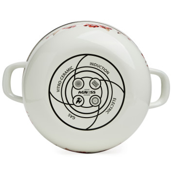 Кастрюля эмалированная с эмал.крышкой серия "СНЕГИРИ", 3.6 л, 22*13 см AGNESS 934-748-1