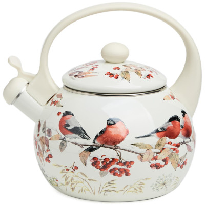 Чайник эмалированный со свистком серия "СНЕГИРИ", 2,2л, индукционное дно AGNESS 934-749