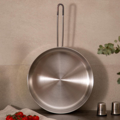 Сковорода PROFESSIONAL 28х8 см, 5 л высококачественная нерж сталь 18/10 индукционное дно AGNESS 936-326-2